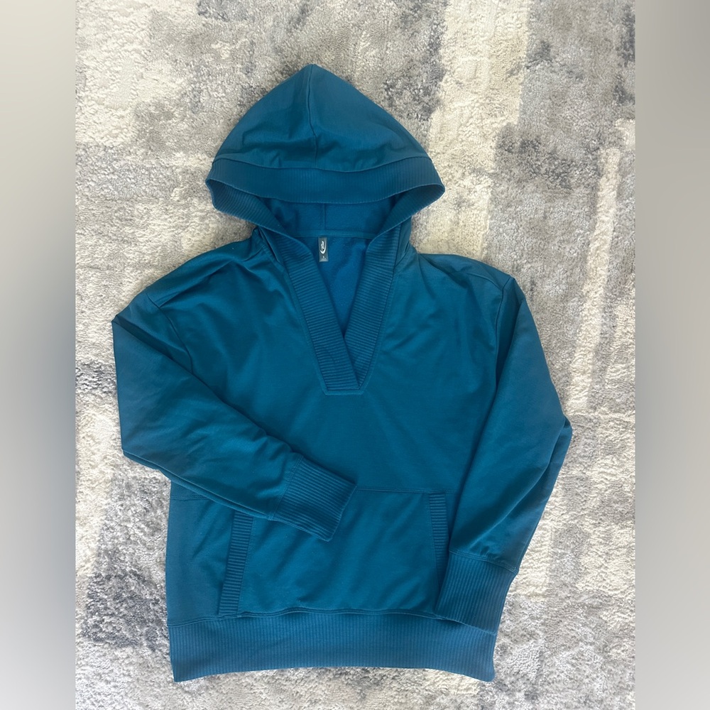 MTA Sport Teal Turquoise Women Hoodie Small Long Sleeve Pockets S